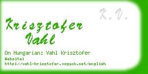 krisztofer vahl business card